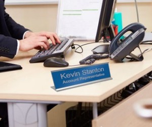 8x2 Office Name Plate Signs, Color-Printed Metal - Nap Nameplates