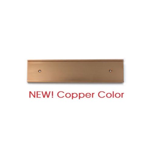 copper office name plate holders for doors or walls, 2 holes for easy mounting, optional magnetic or adhesive backer - NapNameplates.com
