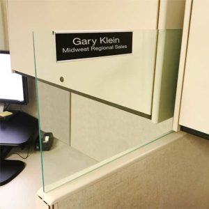 Glass Cubicle Name Plate Holders for Offices - NapNameplates.com