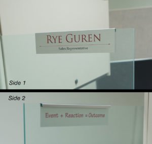 glass cubicle nameplate