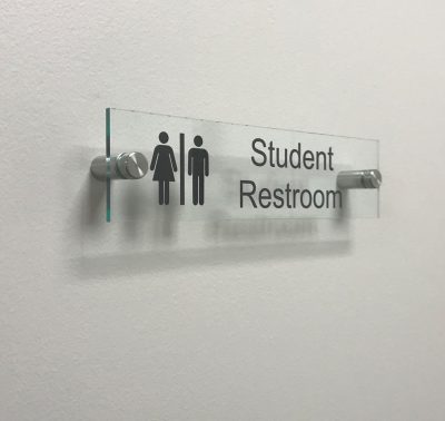 Clear Acrylic Sign for Student Restroom Doors or Walls - Nap Nameplates