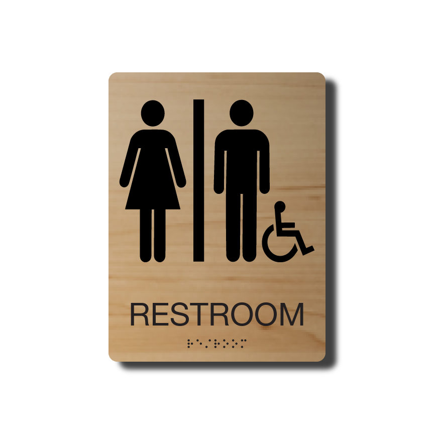 Ada Handicap Restroom Sign With Braille 22 Colors Napnameplates 