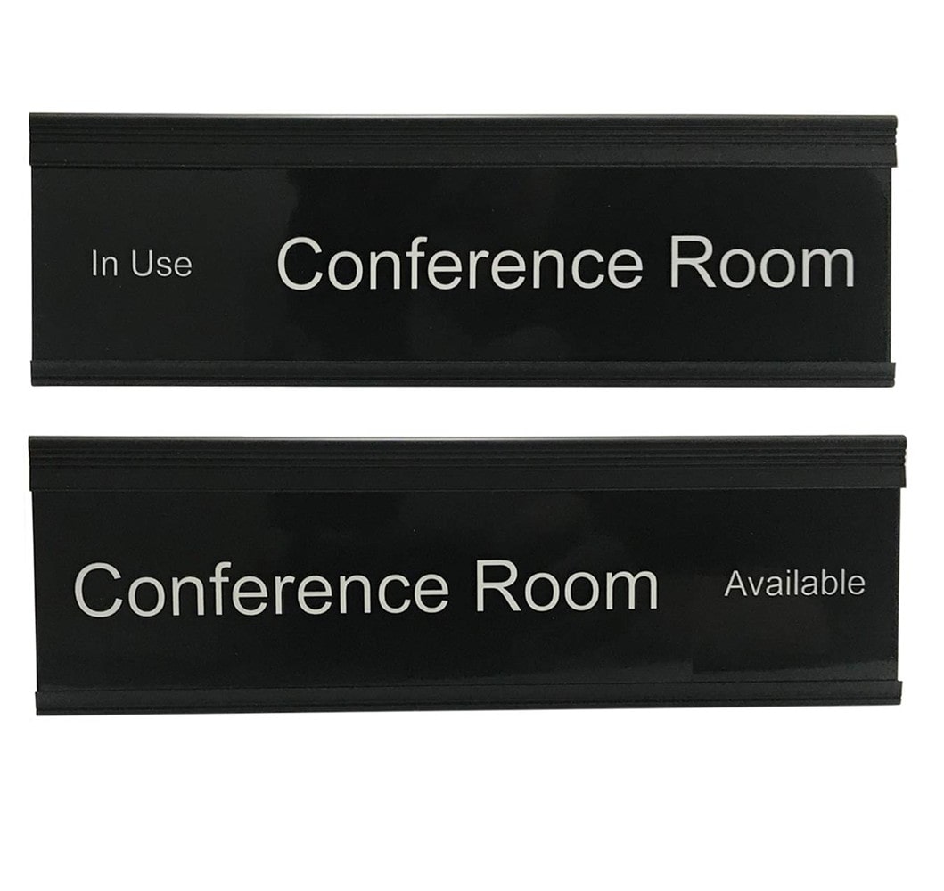 Slider Signs for Conference Rooms, Black, Available / In Use ...