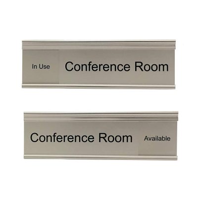 Meeting Room Slider Signs, Silver, Red & Green - Nap Nameplates