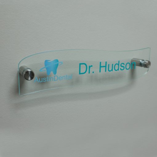 Unique Wave Shaped Clear Acrylic Name Plates for Walls - Nap Nameplates