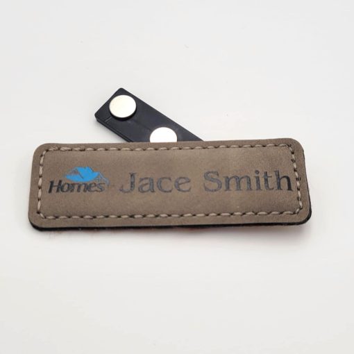 3" x 1" Leather Name Badge - UV Printed - Image 6