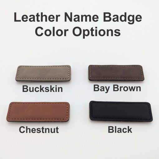 3" x 1" Leather Name Badge - UV Printed - Image 2
