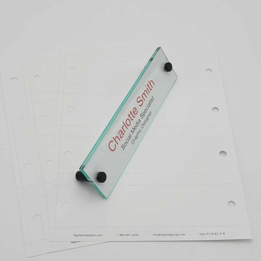 8" x 2" Acrylic Wall Holder & Paper Name Plate Kit - Image 4
