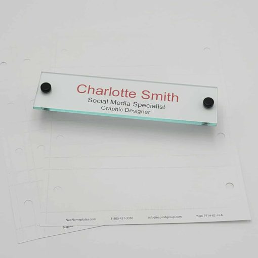 8" x 2" Acrylic Wall Holder & Paper Name Plate Kit - Image 3