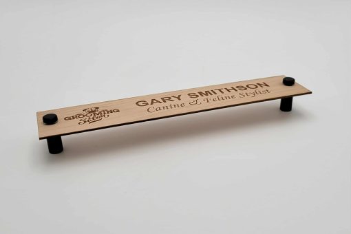 10" x 2" Alderwood Wall Mount Name Plate - Rectangle - Image 2