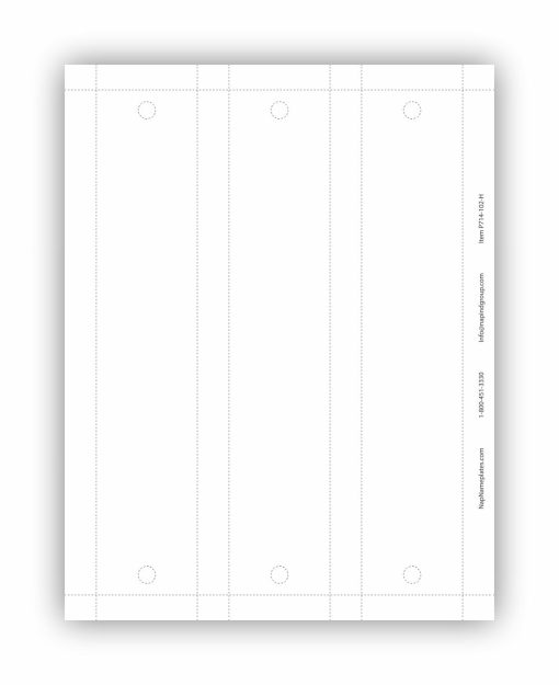 10" x 2" Printable Paper Nameplates with Holes