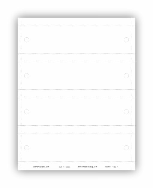 8" x 2" Printable Paper Nameplates with Holes