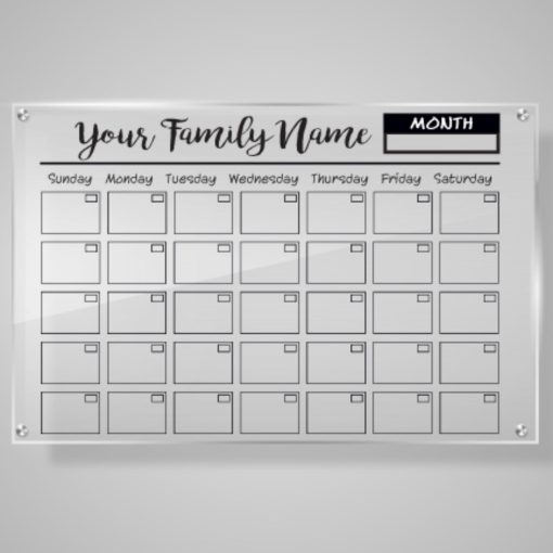 24" x 18" Family Name Acrylic Calendar Sign