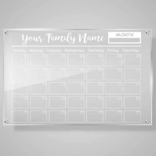 24" x 18" Family Name Acrylic Calendar Sign - Image 2