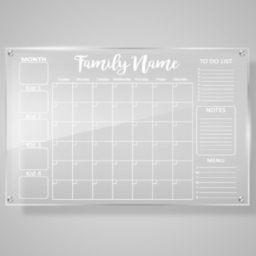 24" x 18" Family Name & Kid Acrylic Calendar Sign - Image 2