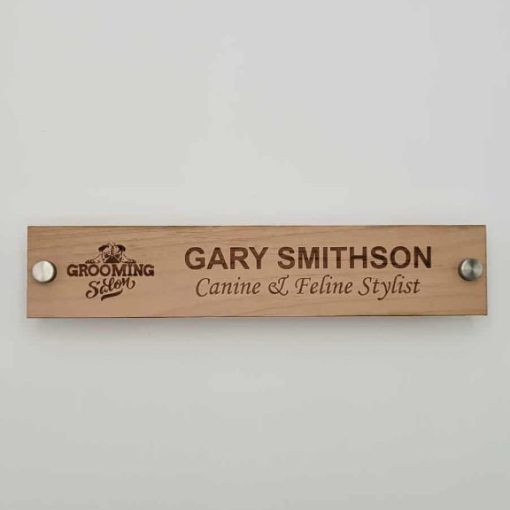 10" x 2" Alderwood Wall Mount Name Plate - Rectangle