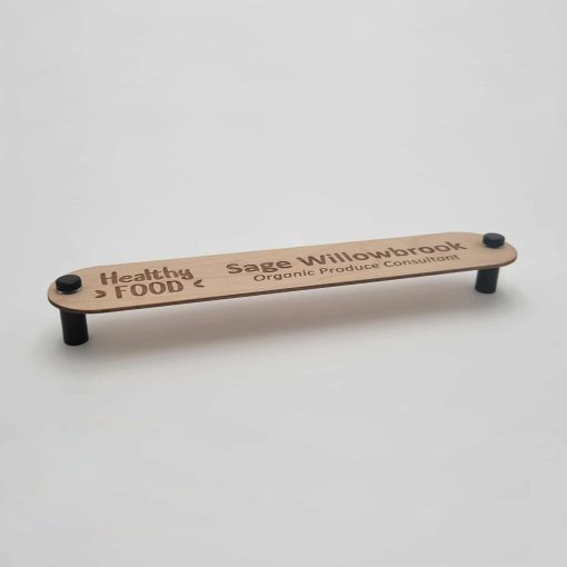 10" x 2" Alderwood Wall Mount Name Plate - Oblong - Image 2