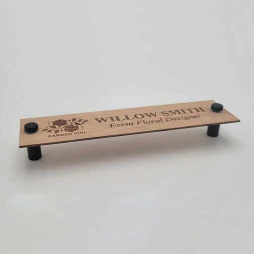 8" x 2" Alderwood Wall Mount Name Plate - Rectangle - Image 2