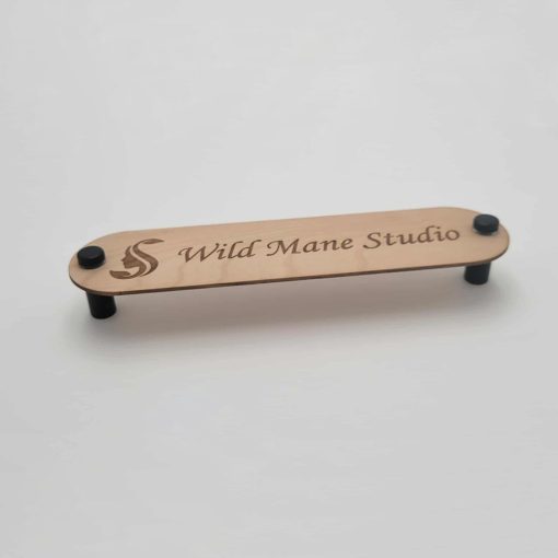 8" x 2" Alderwood Wall Mount Name Plate - Oblong - Image 2