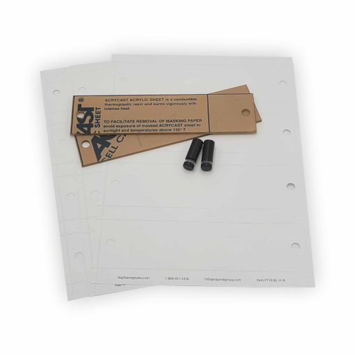 8" x 2" Acrylic Wall Holder & Paper Name Plate Kit